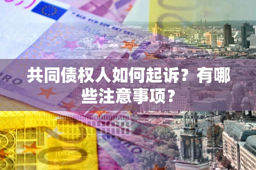 济南共同债权人如何起诉？有哪些注意事项？